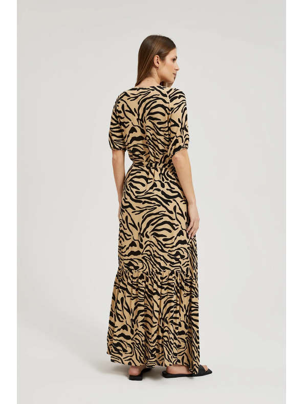 Moodo Bež uzorirana haljina