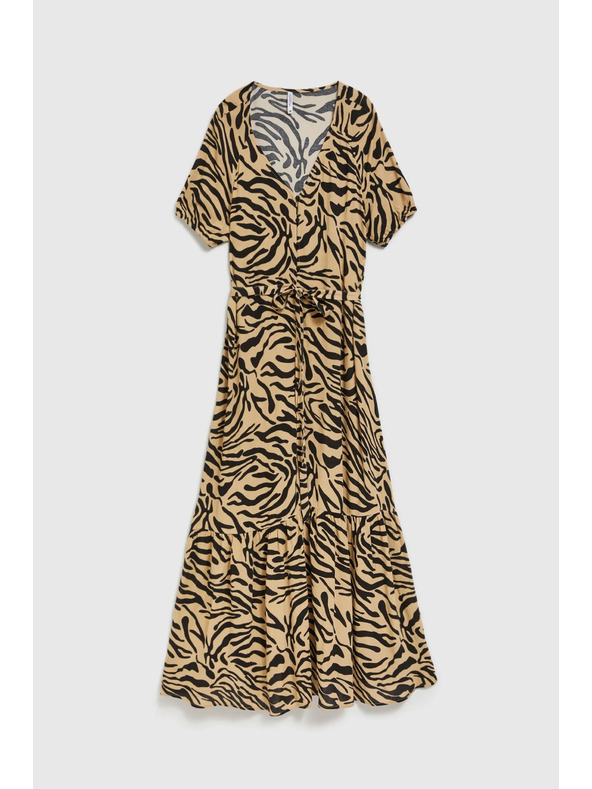 Moodo Bež uzorirana haljina