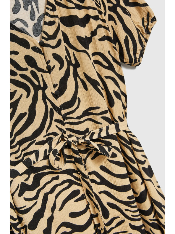 Moodo Bež uzorirana haljina