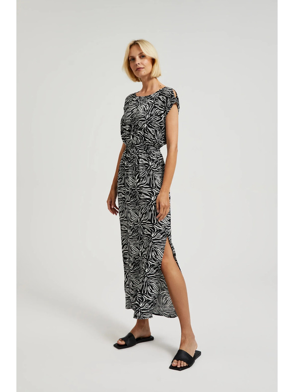 Moodo Uzorirana duga haljina s prorezom