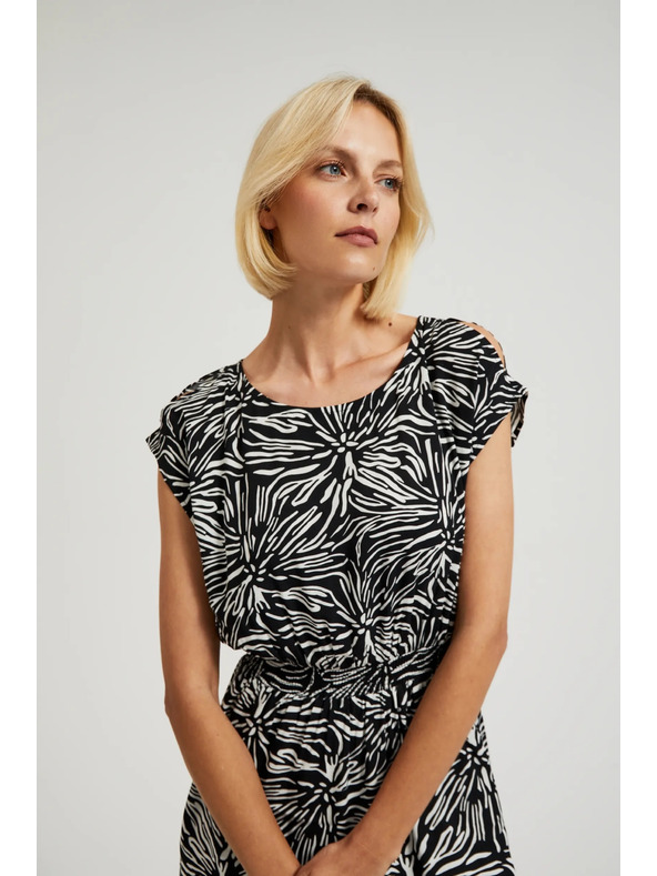 Moodo Uzorirana duga haljina s prorezom