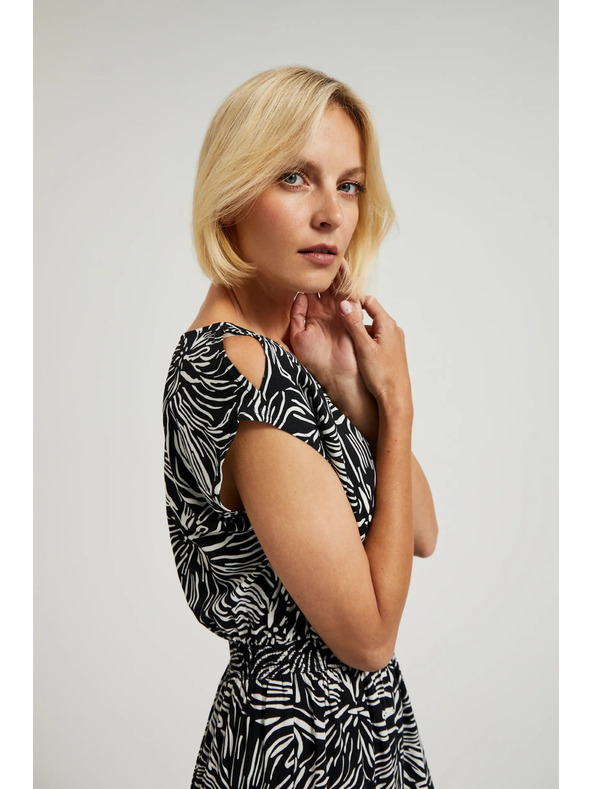 Moodo Uzorirana duga haljina s prorezom