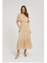 Moodo Krem čipkaste maxi haljine