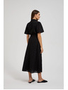 Moodo Crne košulje haljine sa širokim rukavima
