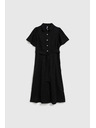 Moodo Crne košulje haljine sa širokim rukavima