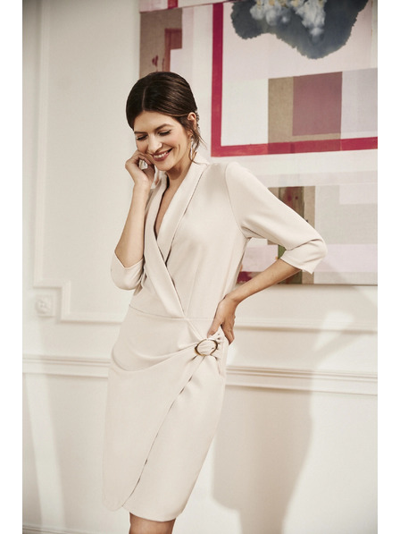 Moodo Krem preklopne haljine