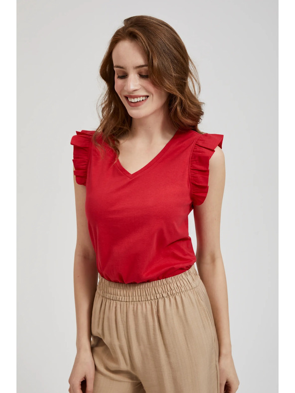 Moodo Crvena majica s volanima