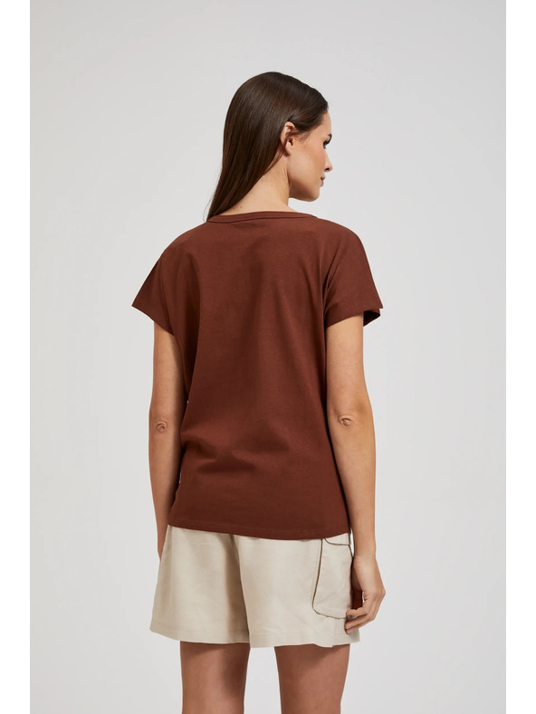 Moodo Smeđa majica s gumbima