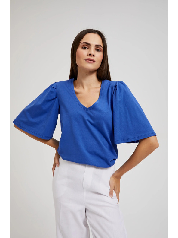 Moodo Plava majica sa širokim rukavima