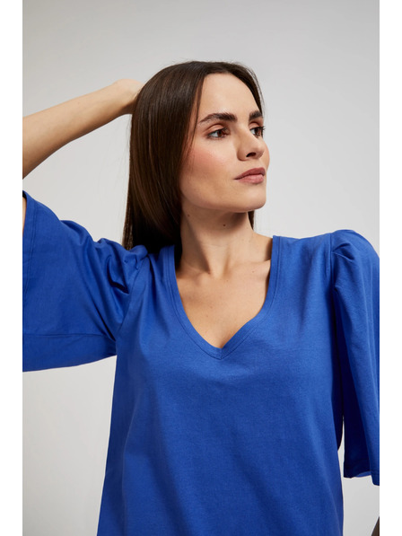 Moodo Plava majica sa širokim rukavima