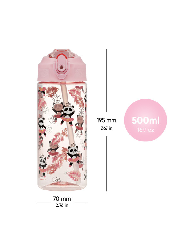 BAAGL  BAAGL Tritanska boca za piće sa slamkom Panda 500 ml