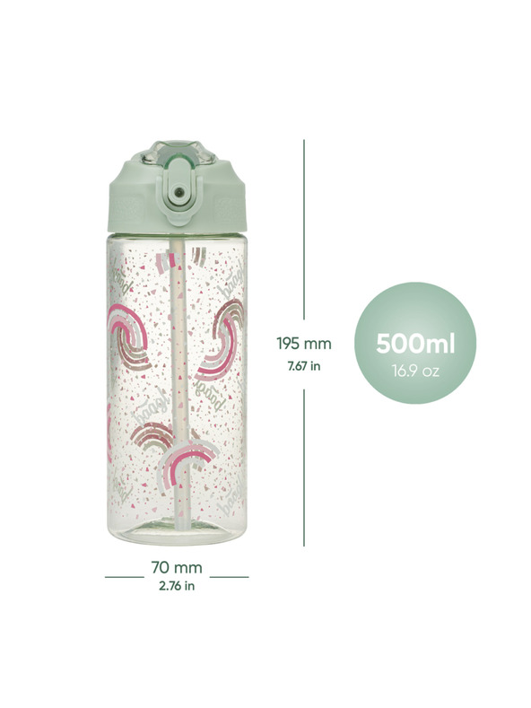 BAAGL  BAAGL Tritanska boca za piće sa slamkom Duga 500 ml