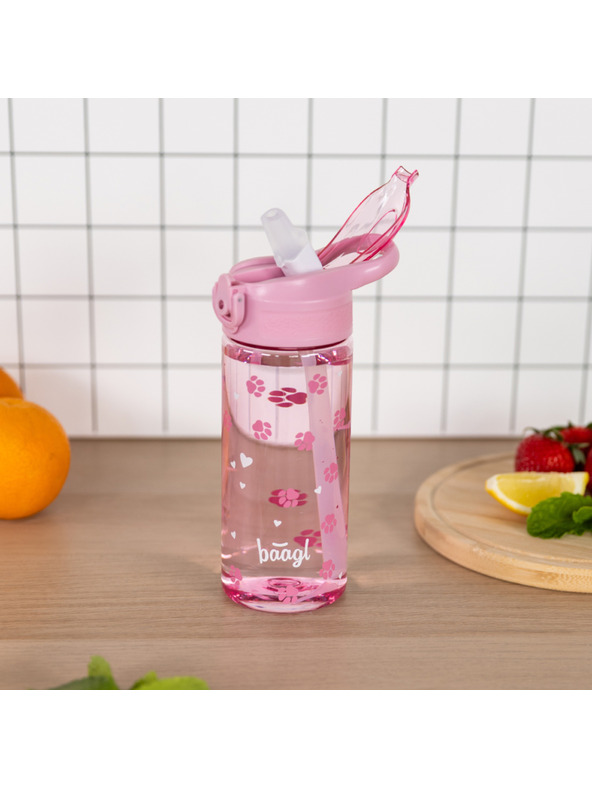 BAAGL  BAAGL Tritanska boca za piće sa slamkom Šape 500 ml