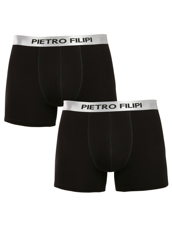 Pietro Filipi Set od dva - muške bokserice Pietro Filipi crne Metalic silver