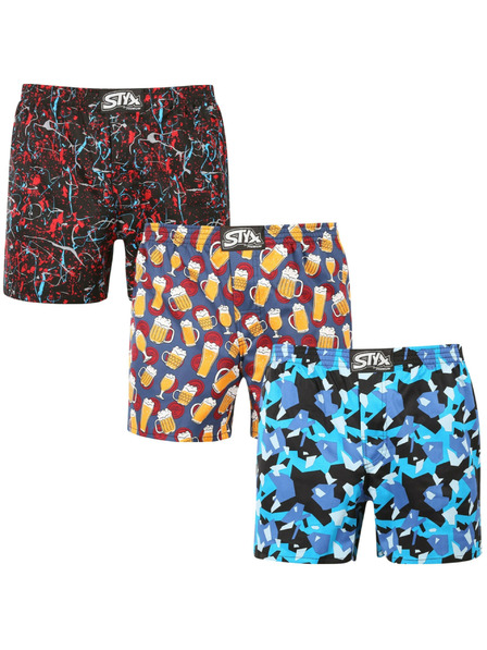 Styx Set od tri - muške bokserice Styx premium art klasična guma