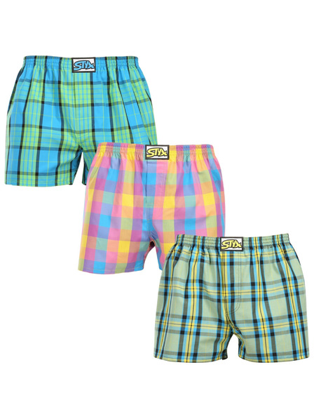 Styx Komplet od tri muške gaćice Styx classic gumene višebojne