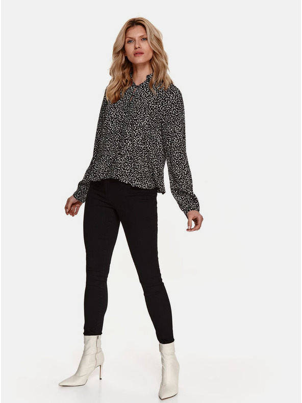 TOP SECRET Crna bluza s uzorkom i TOP SECRET gumbima