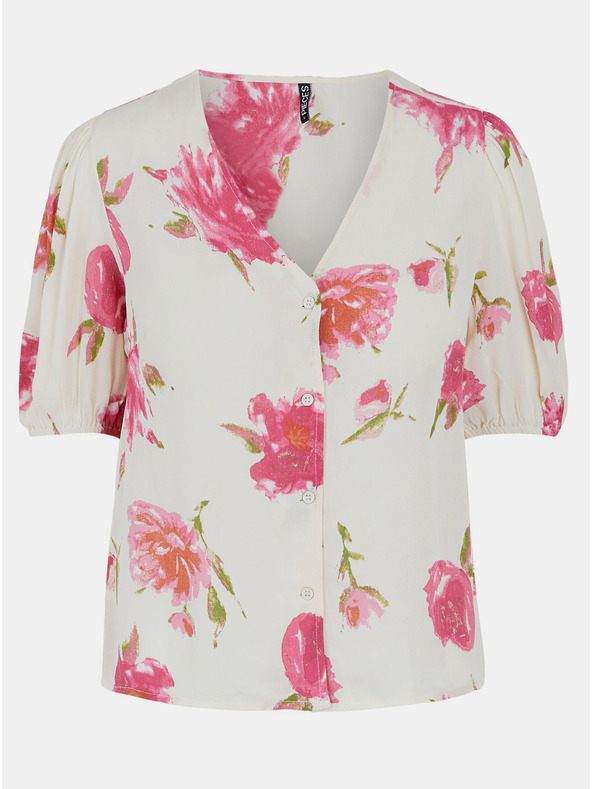 Pieces Pieces Tianna krem ​​bluza s cvjetnim gumbima