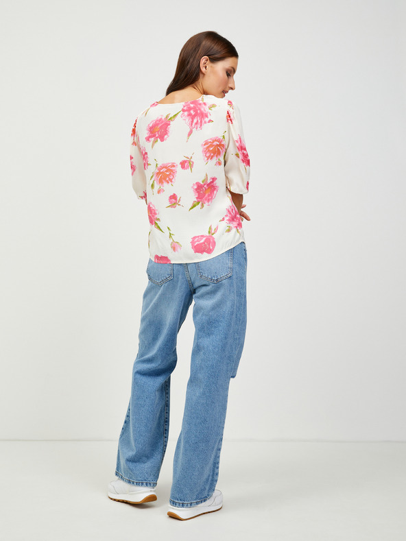 Pieces Pieces Tianna krem ​​bluza s cvjetnim gumbima