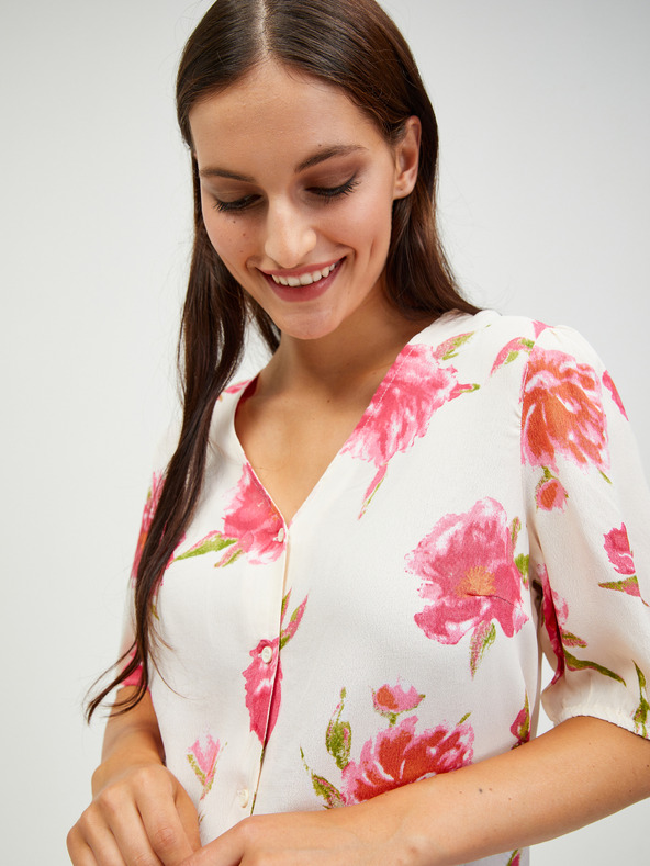 Pieces Pieces Tianna krem ​​bluza s cvjetnim gumbima