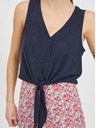 Vila Tamnoplavi kratki top s kravatom VILA Anika