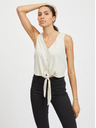 Vila VILA Anika kratki krem ​​top na kravatu