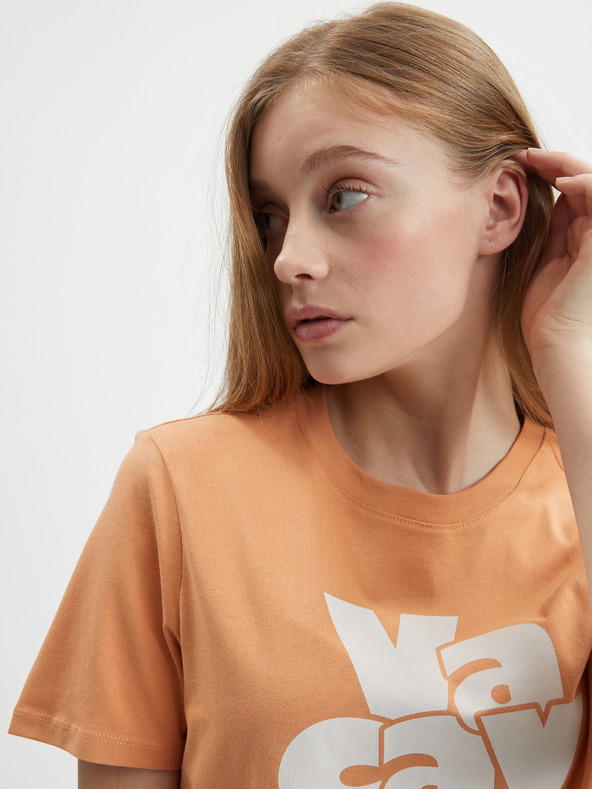 Pieces Narančasta majica s printom Pieces Tamaris