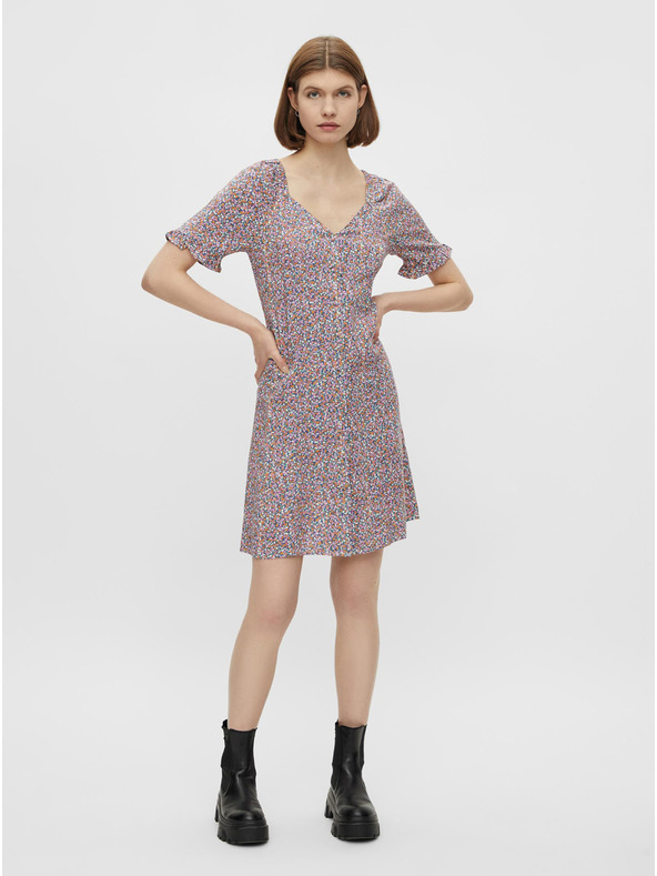 Pieces Pieces Timberly ljubičasta cvjetna haljina na vezanje