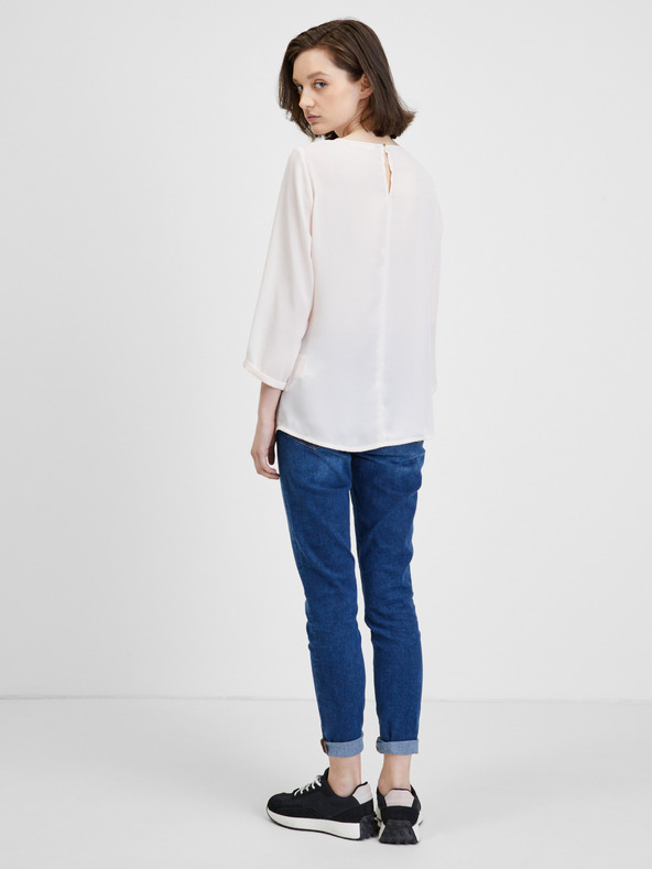 CAMAIEU Krem bluza s tričetvrt rukavima CAMAIEU