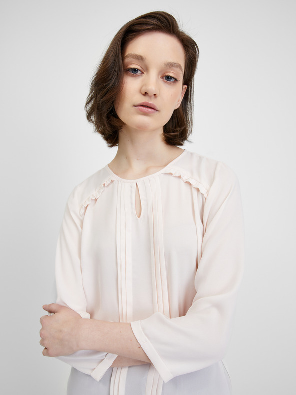 CAMAIEU Krem bluza s tričetvrt rukavima CAMAIEU