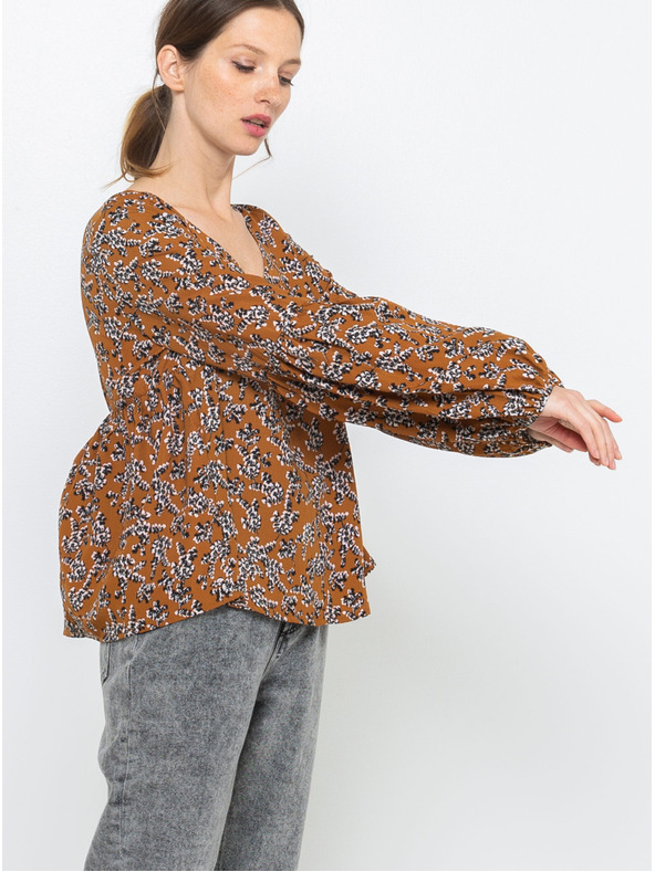 CAMAIEU Smeđa bluza s uzorkom CAMAIEU