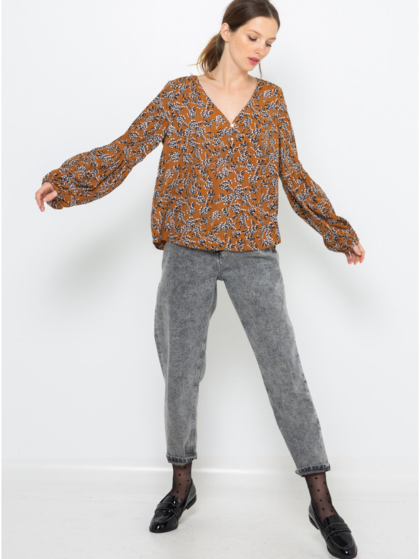 CAMAIEU Smeđa bluza s uzorkom CAMAIEU