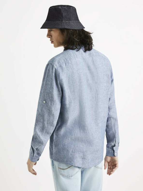 Celio Celio Ratamao plava lanena košulja