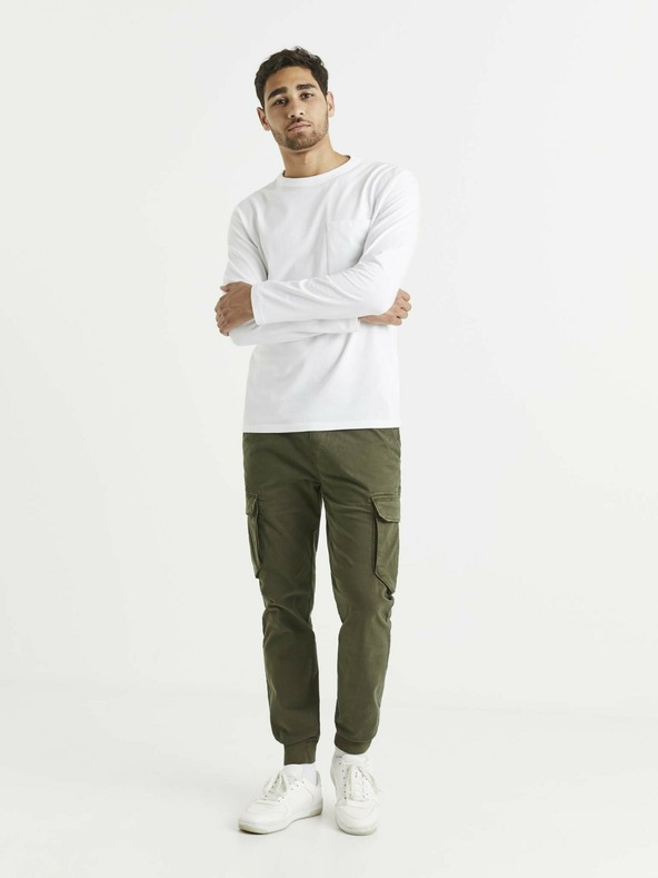 Celio Bijela muška basic majica s Celio džepom