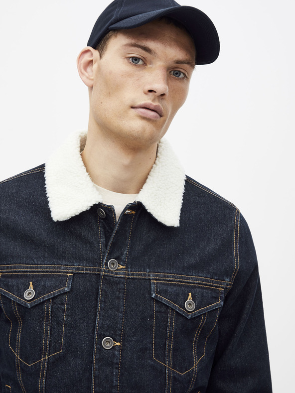 Celio Celio Susherpa tamnoplava traper jakna s umjetnim krznom