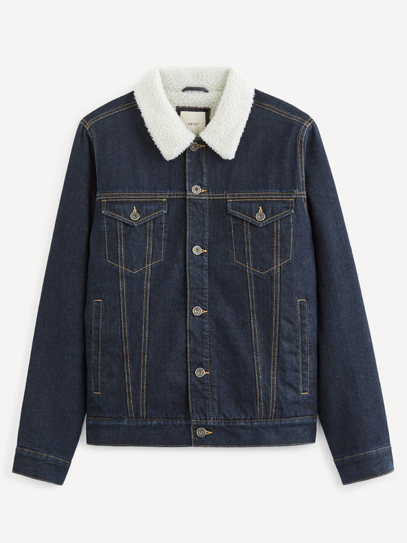 Celio Celio Susherpa tamnoplava traper jakna s umjetnim krznom