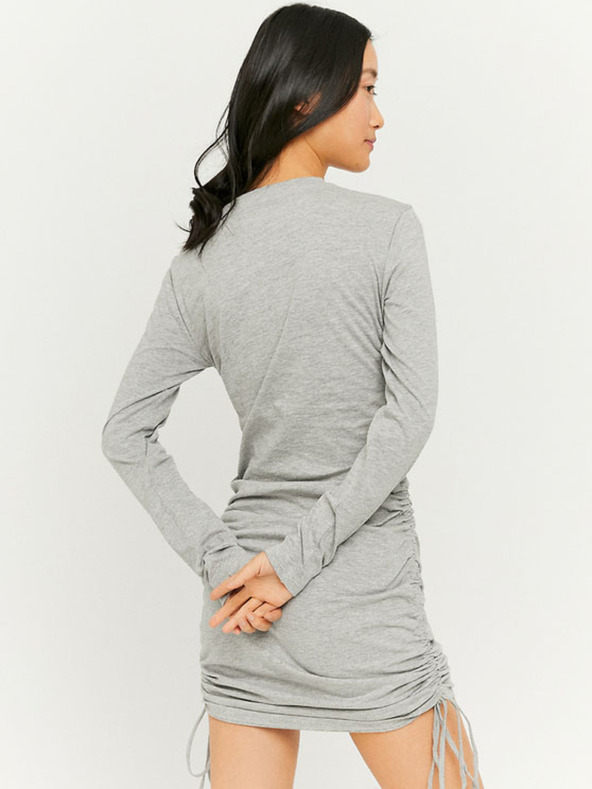 TALLY WEiJL TALLY WEiJL svijetlosiva plašt mini haljina s vezicama sa strane