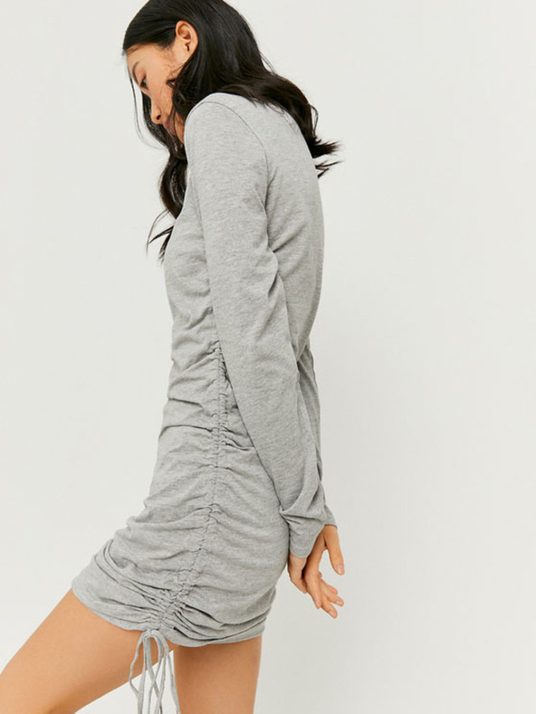 TALLY WEiJL TALLY WEiJL svijetlosiva plašt mini haljina s vezicama sa strane