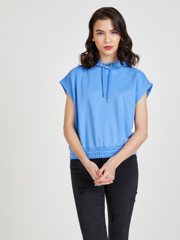 ONLY Plavi ženski sweatshirt prsluk s kapuljačom ONLY Siva