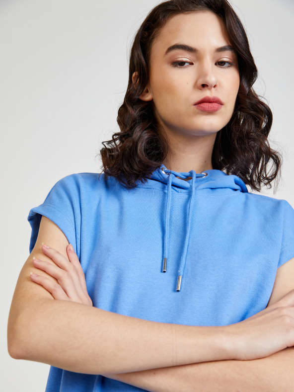 ONLY Plavi ženski sweatshirt prsluk s kapuljačom ONLY Siva