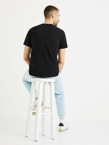 Celio Crna muška majica Celio Atenight