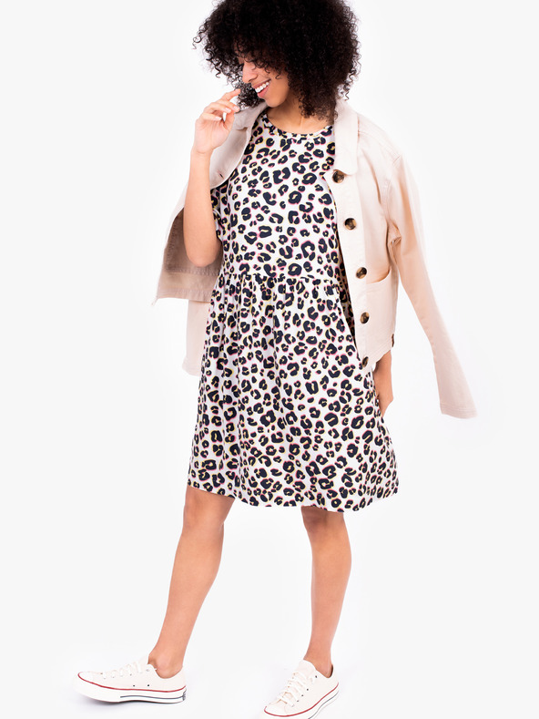 Brakeburn Brakeburn bijela ženska kratka haljina sa animal printom