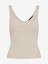 Vero Moda VERO MODA Glory krem ​​rebrasta osnovna majica bez rukava