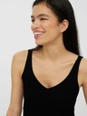 Vero Moda Crna VERO MODA Glory rebrasta osnovna majica bez rukava