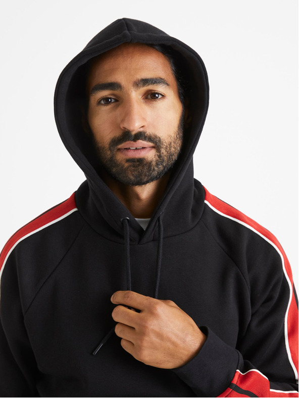 Celio Celio Vebandit crna muška majica s kapuljačom