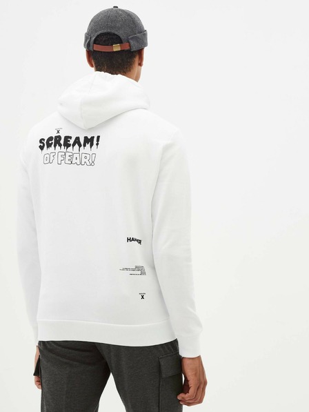 Celio Bijela muška majica s kapuljačom Celio Taste of Fear