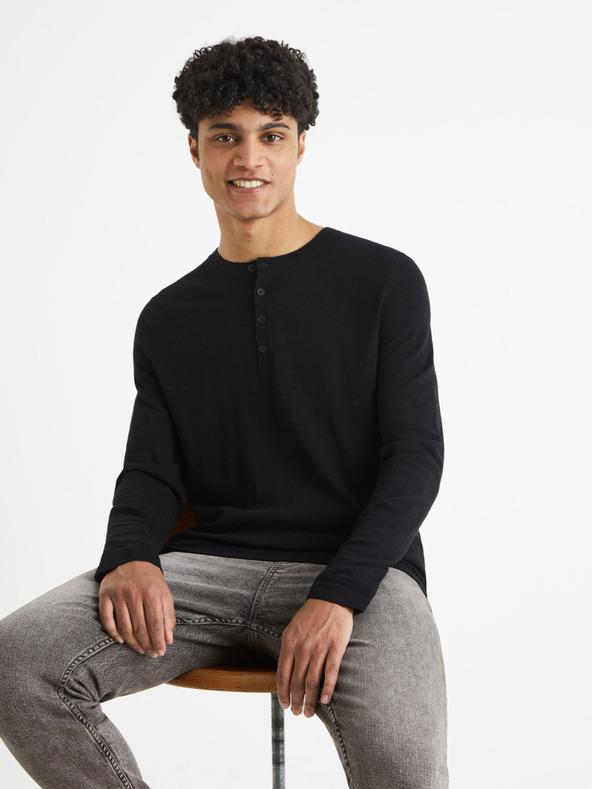 Celio Celio Behenley Crna muška karirana majica kratkih rukava