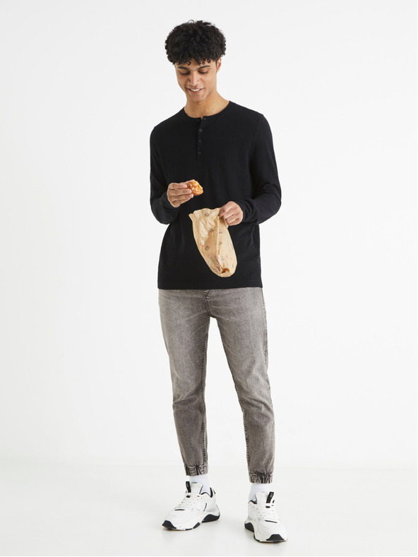 Celio Celio Behenley Crna muška karirana majica kratkih rukava