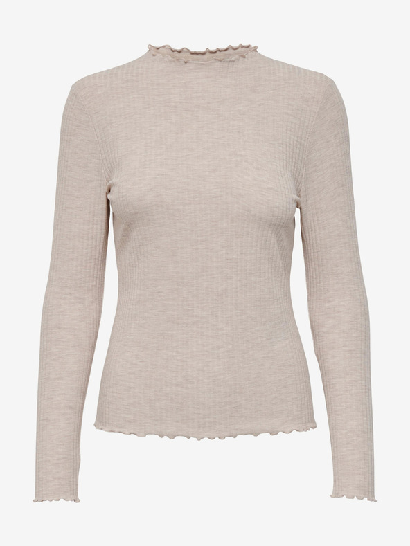 ONLY Bež ženska rebrasta majica ONLY Emma