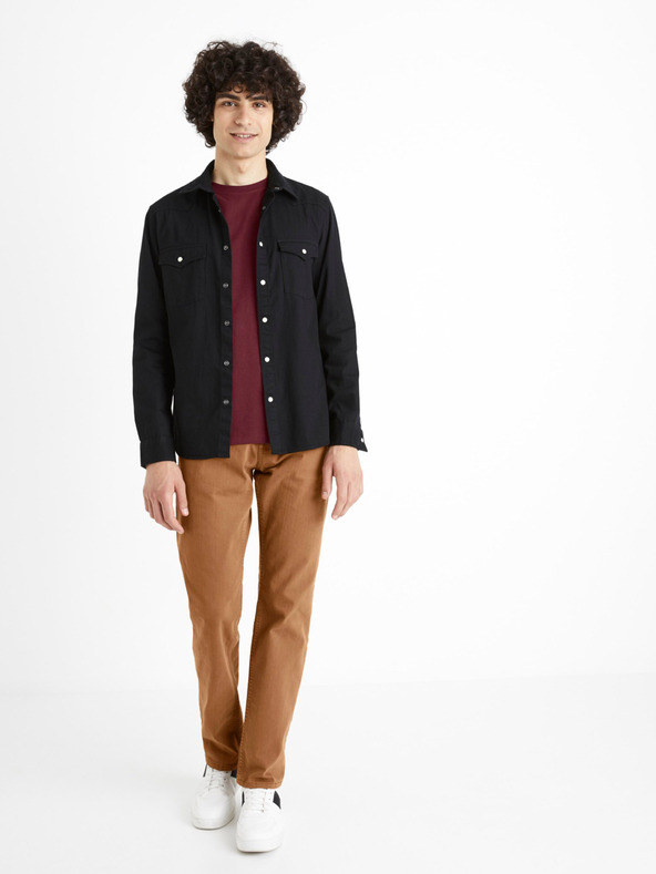 Celio Crna traper košulja modernog kroja Celio Cadenlo